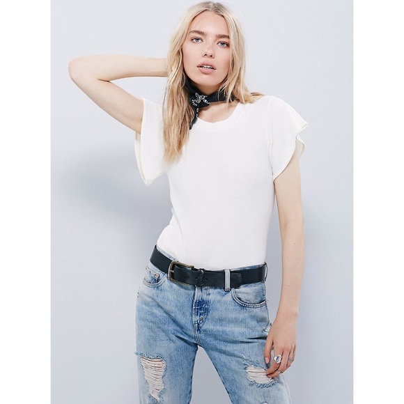 NWT Free People Flutter Sleeve Top large - Picture 5 of 7